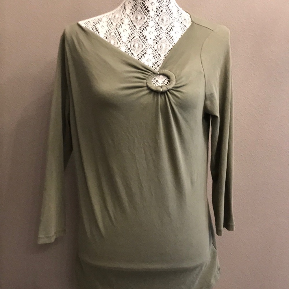 Olive 3/4 length sleeve Michael Kors blouse